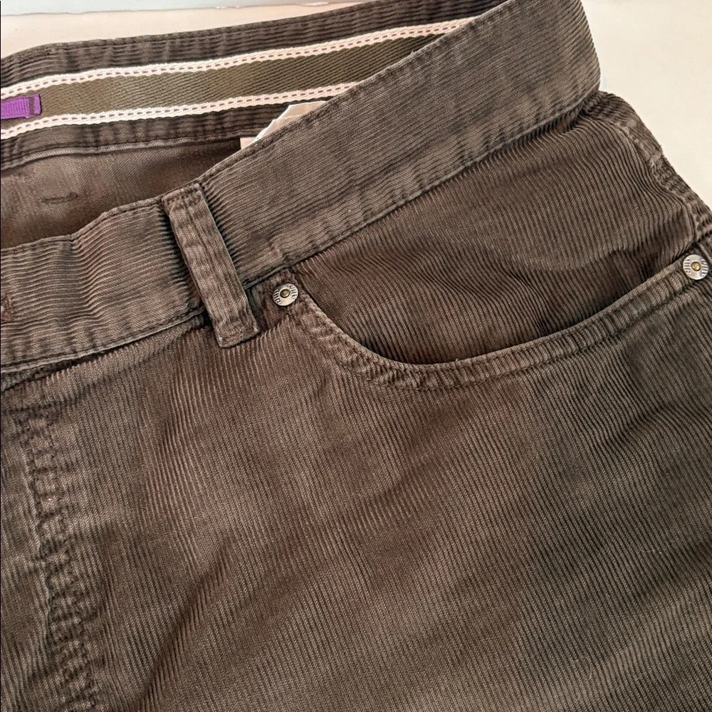 Hiltl trouser olive green men’s corduroy 5-pocket pants 36x34 98% cotton